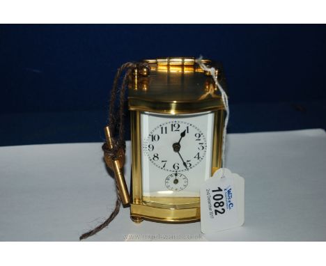 A Brass Carriage Clock with alarm