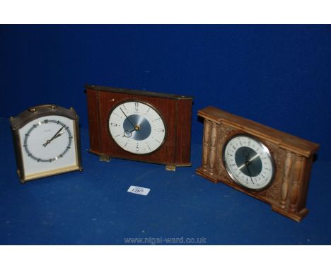 Three Mantle Clocks including Westclox, Bentima and an alarm clock