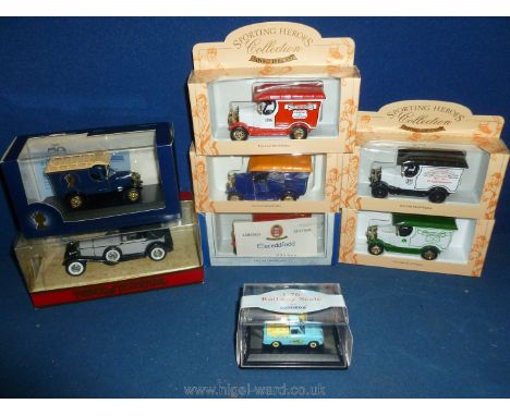 Boxed Oxford Die-cast bull nosed vans incl. Sporting Heroes Ltd. Ed. Collection incl. Nick Popplewell, Nigel Winterburn, Henr