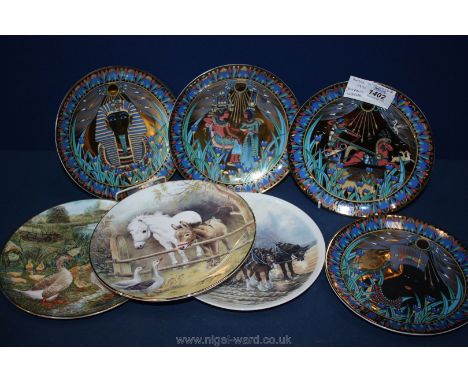 Four Royal Worcester ''Legends of the Nile'' series Plates, featuring NeFertiti, Tutankhamun at hunt, The Golden Mask and Ank