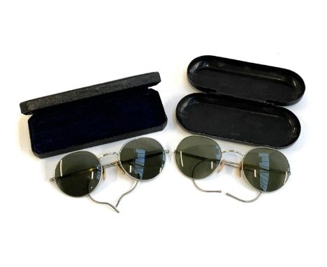Two pairs of vintage aviator sunglasses 