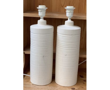 A pair of ceramic table lamps