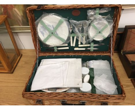 A Jaguar picnic hamper; together with a quantity of Wedgwood