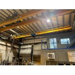 10-TON Crane w/ 10-TON Abus Hoist, 53' -3/4" Span, Beam W24X104 w/ C15X33.9lb.ft Cap