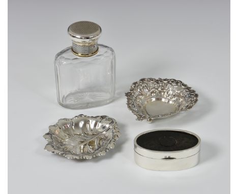 A silver mounted Asprey dressing table jar, Asprey &amp; Co Ltd, London, 1928, having faceted glass body with star cut base, 