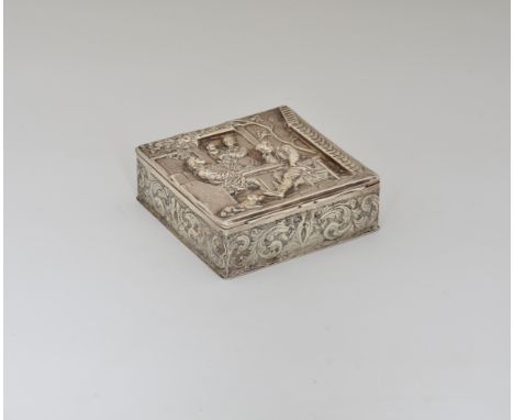 A magnificent Victorian silver table box, George Nathan &amp; Ridley Hayes, Birmingham 1888, of square form, repoussé decorat