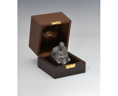 Alex George Styles for Garrard - A rare limited edition silver table ornament / paperweight modelled as Sir Winston Churchill