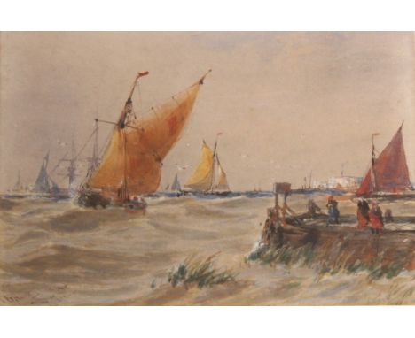 THOMAS BUSH HARDY (1842-1897) ON THE MEDWAY Signed, inscribed with title and indistinctly dated (possibly 1880), watercolour 