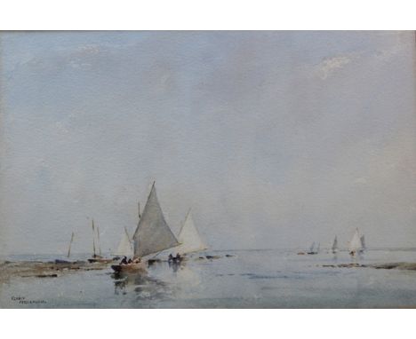 •GERALD ACKERMANN (1876-1960) SAILING, BLAKENEY Signed, watercolour and pencil 23.5 x 34.5cm. Provenance: London, The Fine Ar