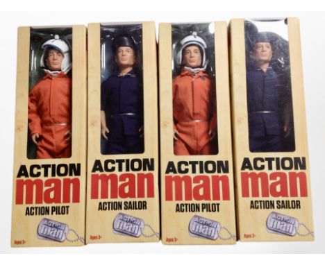 Four Hasbro Action Man figures, boxed.
