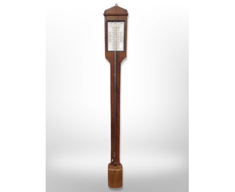 A Danish teak mercury stick barometer, height 97 cm 