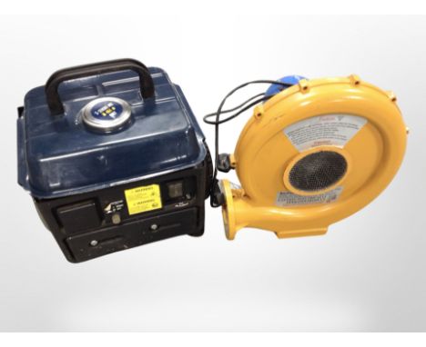 A GMC 2hp petrol generator together with a Swiftech model HT 230 air pump 
