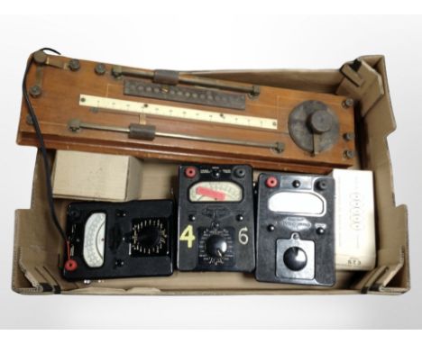 Scientific instruments to include heavy duty AVOmeters, Antex model ST3 soldering iron stand, etc.