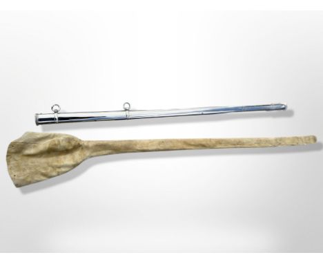 An early 20th-century nickel-plated scabbard, suitable as a replacement for an 1897 pattern infantry officer's sword, in cham