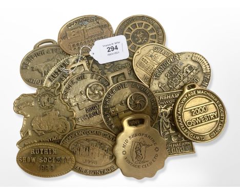 An interesting collection of fifteen cast brass "Vintage Rally" plaques.  (15)  