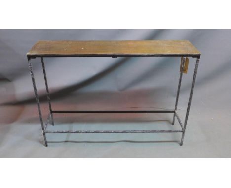 A contemporary bronzed console table, H. 46cm W. 99cm D. 25cm 