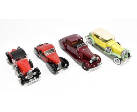 FRANKLIN MINT; four boxed model classic vehicles comprising The Gary Cooper Duesenberg J, 1938 Rolls-Royce Phantom 111, 1928 