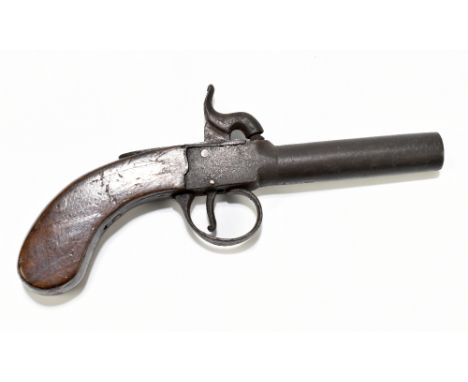 A 19th century percussion cap pocket pistol, overall length 19cm.Provenance: The Captain Allan Marshall Collection.Additional