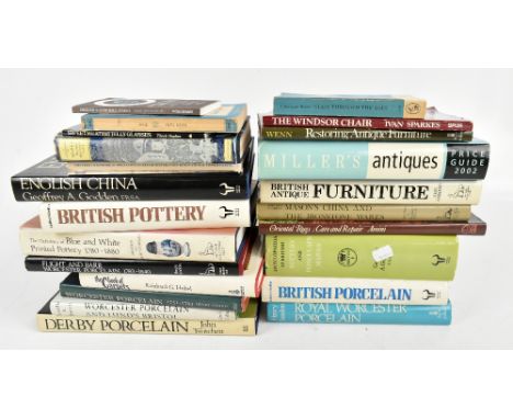 A collection of antiques and history reference books to include, Sandon (H), Flight and Barr Worcester Porcelain 1783 - 1840;