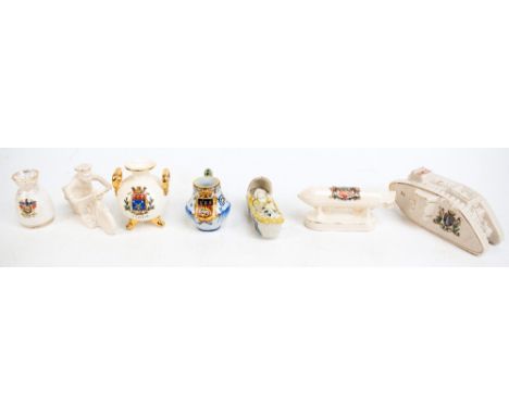 An extensive collection of assorted crested china, various manufacturers and models to include military examples, to include 