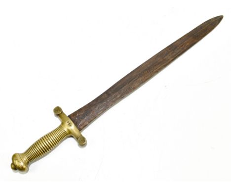 A 19th century French 1816 Pattern pioneer's gladius-type short/side-arm, blade length 48cm, the quillon numbered 947 to one 