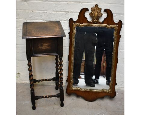 A 1920s oak&nbsp;jardinière stand with hinged box top on barleytwist legs,&nbsp;height 72cm,&nbsp;width 33cm,&nbsp;depth 32cm