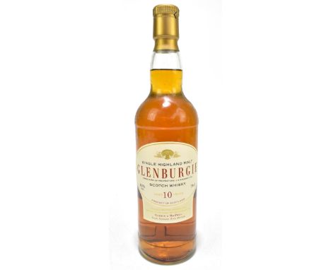 WHISKY; a single bottle of Glenburgie aged 10 years single Highland malt Scotch whisky, 40% 70cl, selected, produced and bott