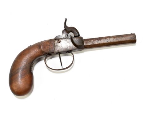A 19th century percussion cap pocket pistol with 3" octagonal barrel, the trigger guard stamped 'A.V. & G.S' and further proo