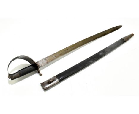 ATTRIBUTED TO J E BLECKMANN; a 19th century Naval issue cutlass bayonet, the blade stamped with BM within bow and arrow to ba