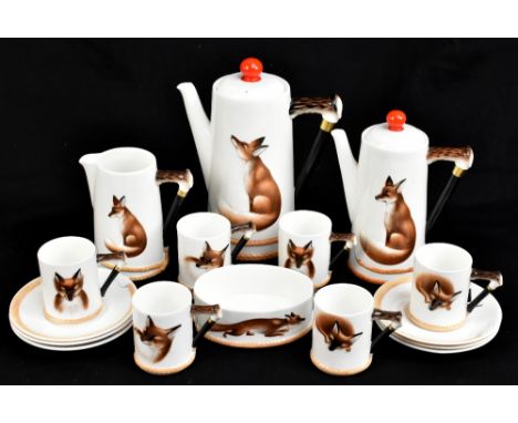 ROYAL DOULTON; a Reynard the Fox sixteen piece coffee service, no.4927, comprising coffee pot and cover, hot water pot and co