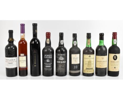 PORT; six bottles comprising Sandeman 30 Anos Tawny, Don Pablo vintage 1995 (bottled 1997), Porto Calem 1980, Reserva Calem, 