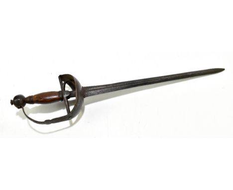 An 18th century or earlier German short sword, the tapered fullered blade inscribed 'Gio Guillm Kaiser' to one side and 'Alle