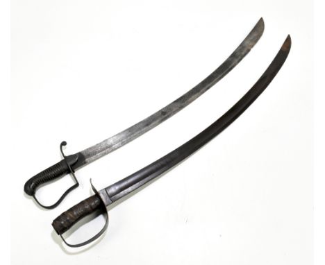 Two 19th century sabres, the first blade inscribed 'Jonnie' with later engraving to the letter J, blade signed to base 'F. W.