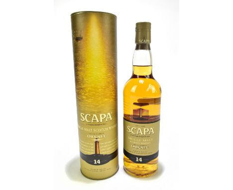 WHISKY; a single bottle of Scapa aged 14 years Orkney single malt Scotch whisky, 40% 70cl, with presentation tin.Additional I
