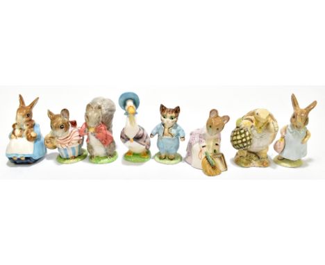 BESWICK; eight Beatrix Potter figures, including 'Tom Kitten', 'Mr Alderman Ptolemy', 'Mrs Flopsy Bunny', etc (8).Additional 