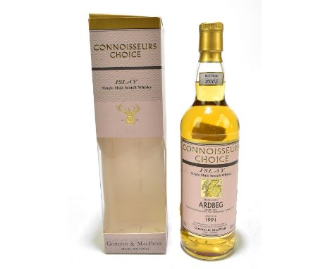 WHISKY; a single bottle of Ardbeg Islay single malt Scotch whisky, distilled 1991 and bottled 2005, 43% 70cl, selected, produ