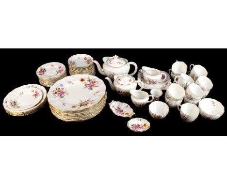 ROYAL CROWN DERBY; an extensive part tea and dinner service decorated in the 'Derby Posies' pattern, approx fifty nine pieces