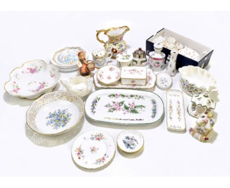 A collection of decorative ceramics to include a set of six Aynsley china coffee cans and saucers painted and printed with fl