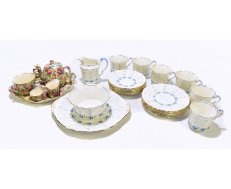 ROYAL WINTON; a six piece chintz tea for one set,&nbsp;comprising teapot, tea cup, cream jug, sugar bowl, toast stand and tra