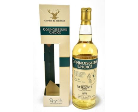 WHISKY; a single bottle of Inchgower 15 years old single malt Scotch whisky, distilled 1993 and bottled 2008, 43% 70cl,&nbsp;