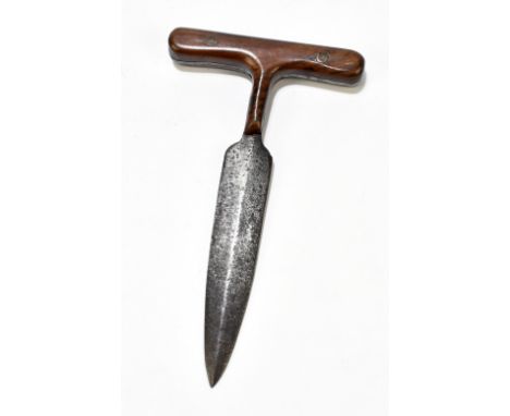 A push dagger with walnut grip, length 15.2cm.Provenance: The Captain Allan Marshall Collection.Additional InformationPitting