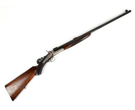 HOLLAND & HOLLAND; a .22 rimfire rook rifle hammer gun with 26" octagonal heavy target barrel, checkered walnut stock and fit