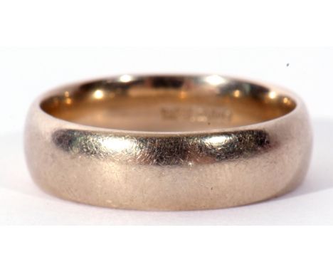 A 750 stamped wedding ring of plain polished design, makers mark for B.Bros, 7.4gms, size Q/R