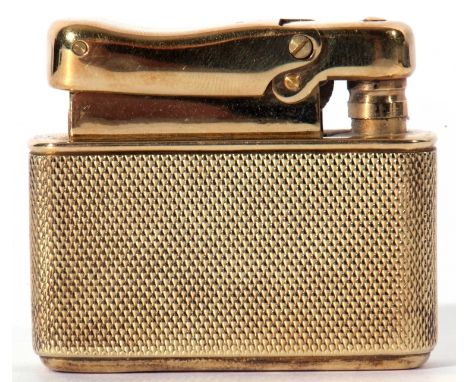 Vintage Colibri Monopol 585.14k marked lighter with engine turned body, stamped 585, 4 x 3.5cm, engraved and stamped below C.