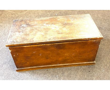 Antique Elm trunk, has had wood worm previously, approxiamte measurements: Height 15.5 inches, Width 35 inches, Depth 17 inch