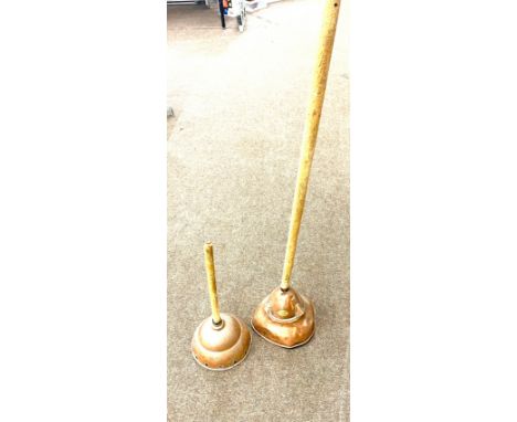 2 Vintage brass dolly plungers