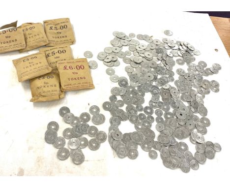 Selection vintage national transport tokens 