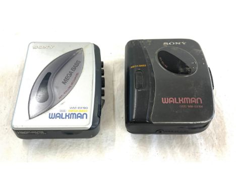2 Vintage Walkmans, Model WM-EX190, WM-EX164, both untested