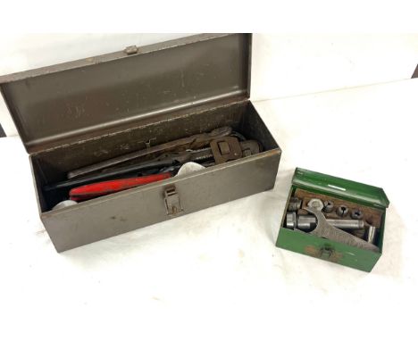 Vintage Auto lock set with tool box with tools 