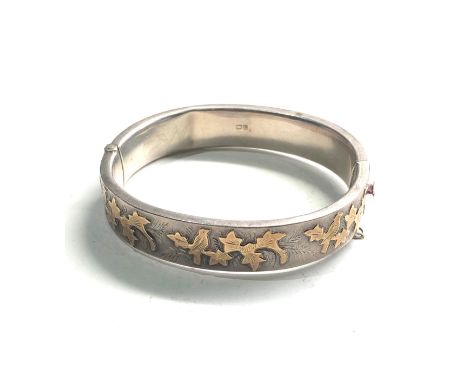 Vintage silver &amp; gold detail bangle 